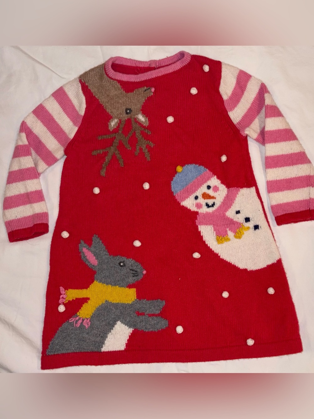 Baby Boden adorable Holiday knit sweater dress sz 6-12 months EUC